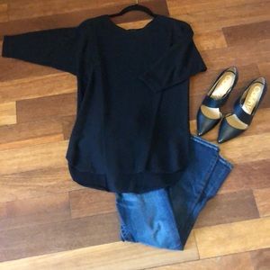 Xs black Ann Taylor long sweater with 3/4 sleeves